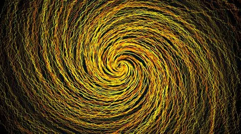 Twist of random lines, computer generated. 3d rendering of an abstract spiral Stock Illustration