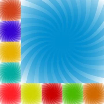 Twist, spiral background, pattern set in 9 colors. Radiating, converging line Illustrazione stock