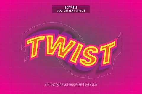 TWIST STYLE TEXT EFFECT Stock Illustration