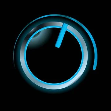 Twist switch Blue neon switch with silver bevel and black top Copyright: x... Stock Photos