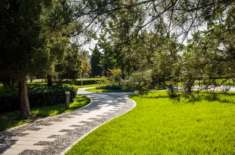 Twist through path in the park Foto stock
