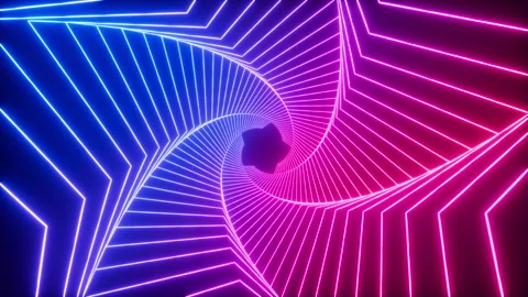 Twist tunnel background with a gradient of blue and magenta colors, 3d rend.. Stock Footage 339315439