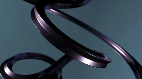 Twisted 3d line with rotating bends. Design. Twisted thin line with illusion of Stock Illustration