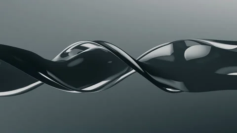 Twisted 3D plane object with reflections, 4K abstract background animation Video stock 140488164