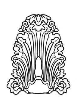 Twisted abstract curved leaf ornate vertical design element vector art Stock Illustration