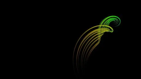 Twisted abstract element from multicolored lines and particles, computer gene Stock-Illustration