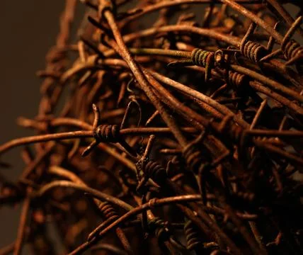 Twisted barb wire Stock Photos