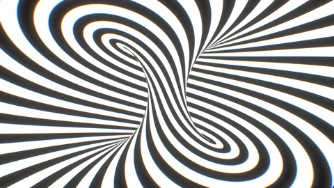 Twisted Black White Hypnotic Optical Illusion Psychedelic Stripes Stock Footage 139860802