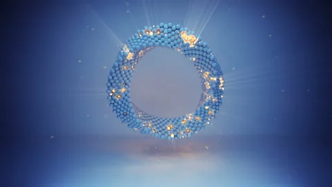 Twisted blue circle seamless loop 3D render animation 4k UHD 3840x2160 Stockbeeldmateriaal 101844930