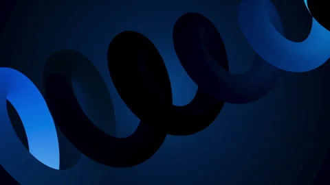 Twisted blue neon ribbon with chromatic gradient flow. Stock Footage 330062331