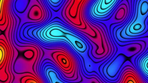 Twisted Blue Red 3D Strands Rotating Background Loop background with liquid Stock Footage 337112401