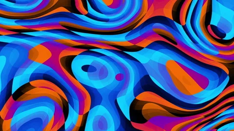 Twisted Blue Red 3D Strands Rotating Background Loop background with liquid Stock Footage 337114015