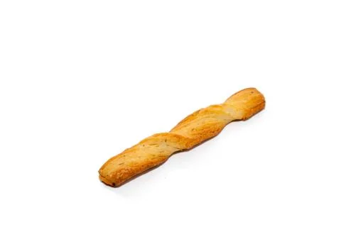 Twisted bread stick isolated on white background Stock-Fotos