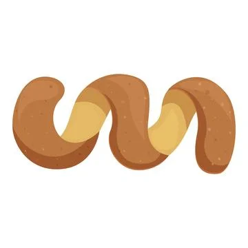 Twisted breadstick with filling lying on white background Stock Illustration