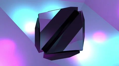 Twisted Bright Polyhedron Stock Footage 66474416