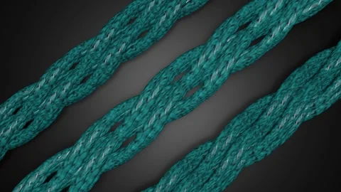Twisted Cables 4K VJ Loop - Futuristic Motion Background Teal Stock Footage 303750197