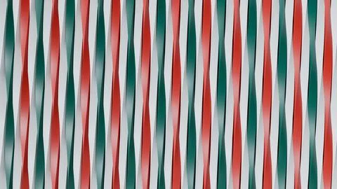 Twisted Christmas Ribbon Pattern Background in Red, Green and White. Stock Illustration