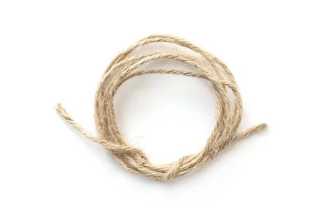 Twisted, circle thin rope isolated on white Stock-Fotos