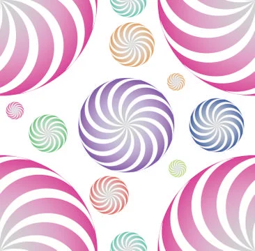 Twisted circles background colorful flat decor Stock Illustration