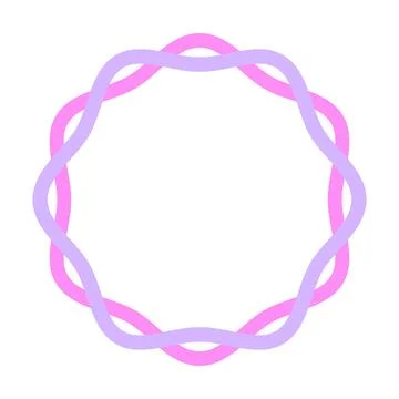Twisted Circular Frame Vector Illustration Decorative Wavy Border Abstract .. Stock Illustration