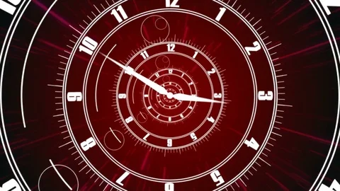 Twisted clock face. Time concept Stock Footage 75404575