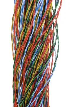 Twisted colored wires in data communication networks Foto stock