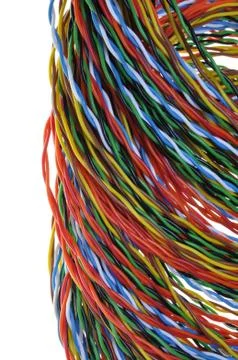 Twisted colored wires in data communication networks Foto stock