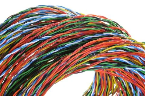 Twisted colored wires Stock Photos