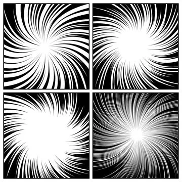 Twisted comic book radial rays, lines. Comics background with motion, speed イラスト素材
