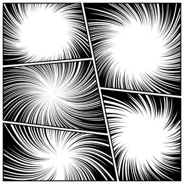 Twisted comic book radial rays, lines. Comics background with motion, speed Stock Illustration