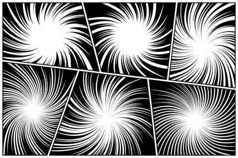 Twisted comic book radial rays, lines. Comics background with motion, speed イラスト素材
