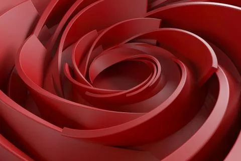 Twisted concentric shapes. Rotated elements with random sizes with reflective Stock Illustration