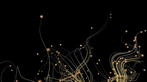 Twisted cosmic lines or strings in the black space. Beautiful swirls, bright Stock Illustration