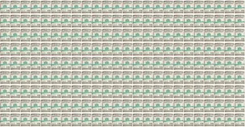 Twisted dollars on a white background Foto stock