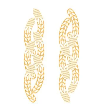 Twisted ear of wheat border - bakery frame design Stock Illustration