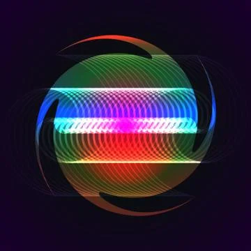 Twisted element on black background Stock Illustration