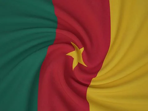Twisted fabric Cameroon flag Stock Illustration