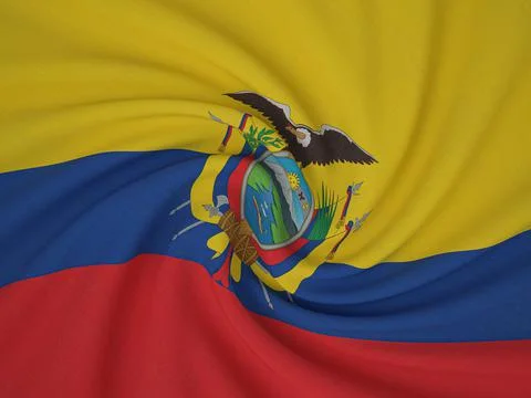 Twisted fabric Ecuador flag Stock Illustration