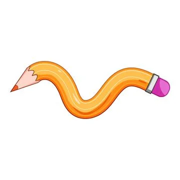 Twisted flexible pencil representing creativity and imagination Stock Illustration