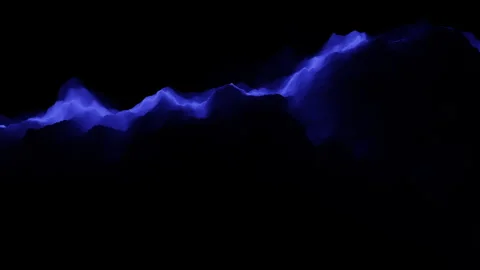 Twisted futuristic waves on black gradient Stock Footage 242615326