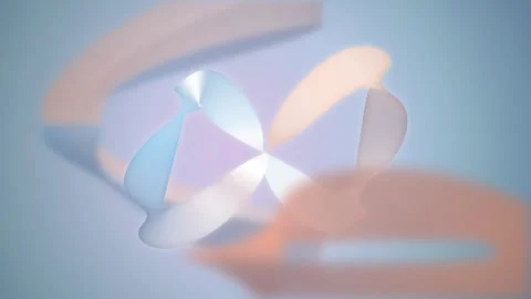 A twisted geometric Mobius strip rotates in a seamless loop Stock Footage 341486704