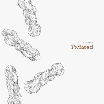 Twisted glazed donut vector. Stock Illustration