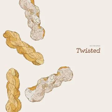 Twisted glazed donut vector. Stock Illustration