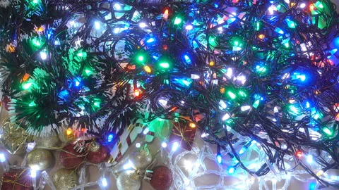 Twisted glowing garlands in 4K. Stock Footage 143414947