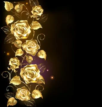 Twisted gold rose Stock Illustration