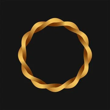 Twisted golden ring Stock Illustration