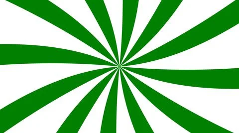 Twisted Green Vector Background on white, psychedelic spiral with radial rays Stock Illustration