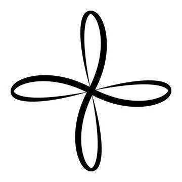 Twisted Harmony, abstract black knot symbol double infinity Stock Illustration