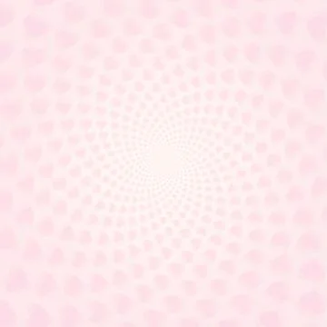 Twisted hearts with tunnel effect. Vector light pink hearts wallpaper.  Pink Stock Illustration