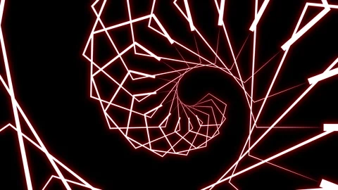 Twisted Hexagonal Shapes Curving and Compressing into Complex Abstract Shape. Stock Footage 317529087